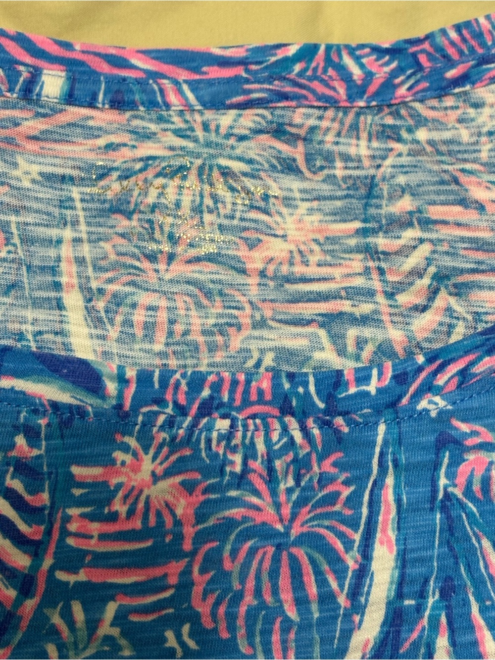 Lilly Pulitzer Blue & Pink Printed Women's Top